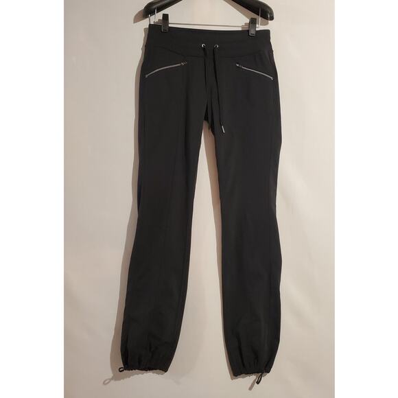 Athleta Womens Metro Slouch Pull-On Jogger Sweatpants Size XS Black Zip Pockets - Picture 1 of 11